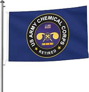 US Chemical Corps Vietnam Service Combat Retired Premium 5x8ft Double-Sided Flags with 2 Brass Grommets - All Weathe