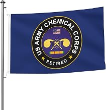 US Chemical Corps Vietnam Service Combat Retired Premium 5x8ft Double-Sided Flags with 2 Brass Grommets - All Weathe