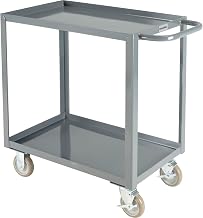 Steel Utility Cart w/2 Tray Shelves by Global Industrial – Alloy Steel, Gray, Model GWC-2T-1830