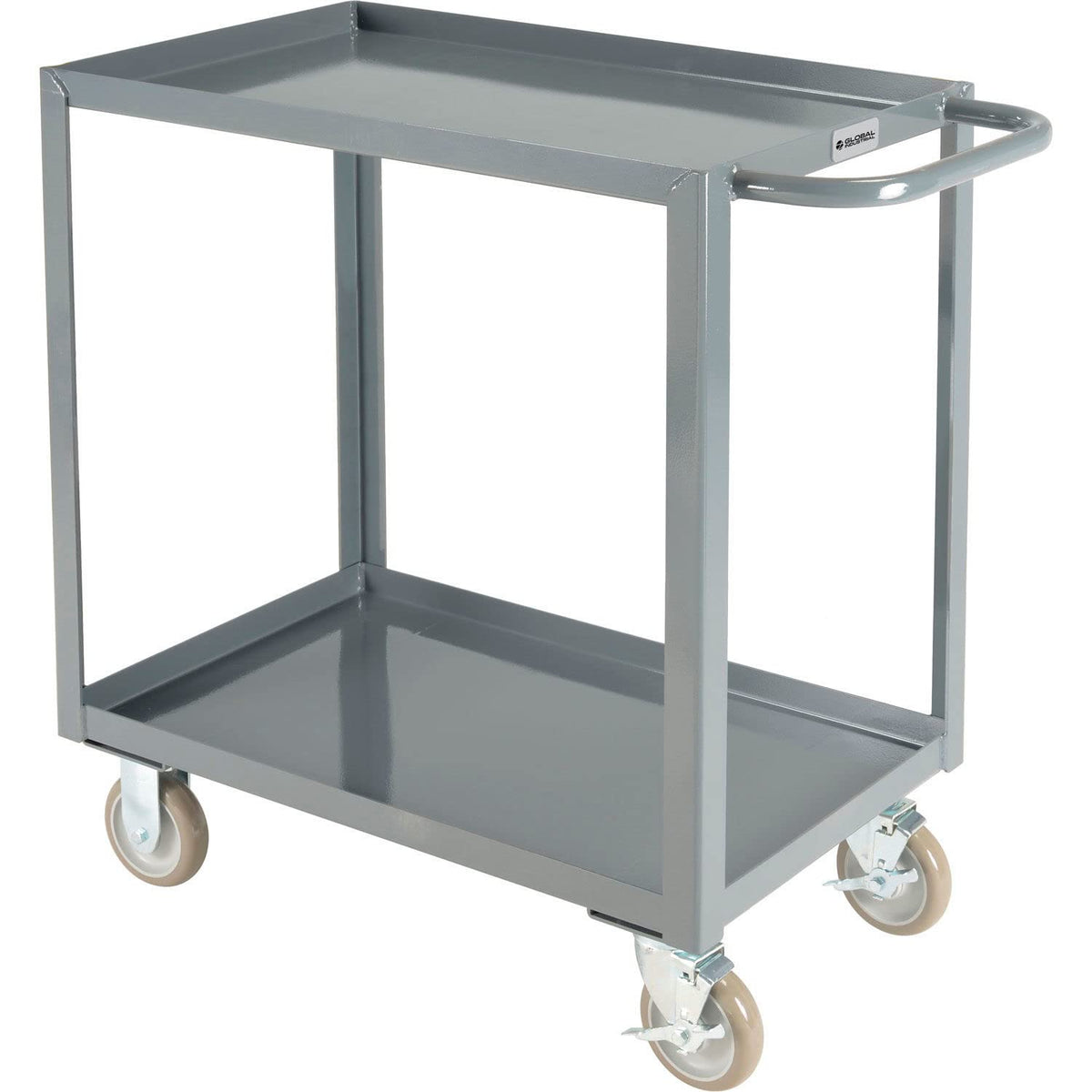 Steel Utility Cart w/2 Tray Shelves by Global Industrial – Alloy Steel, Gray, Model GWC-2T-1830
