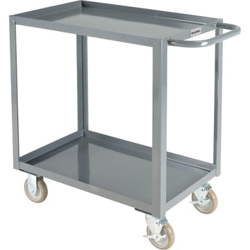 Steel Utility Cart w/2 Tray Shelves by Global Industrial – Alloy Steel, Gray, Model GWC-2T-1830