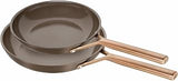 ZWILLING Milano Frying Pan Set of 2, 24 cm + 28 cm, Aluminium, Suitable for Induction Cookers, Ceramic Non-Stick Coating, No PFAS, Dishwasher Safe, Made in Italy, Brown