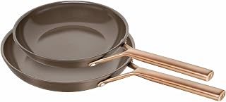 ZWILLING Milano Frying Pan Set of 2, 24 cm + 28 cm, Aluminium, Suitable for Induction Cookers, Ceramic Non-Stick Coating, No PFAS, Dishwasher Safe, Made in Italy, Brown