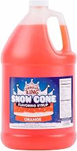 Carnival King 1 Gallon Snow Cone Syrup Orange - Delicious Shaved Ice Flavoring for Slushies, Machines & Parties