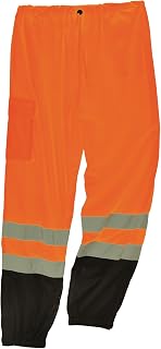 Ergodyne GloWear 8910BK High Visibility Mesh Reflective Safety Pants, ANSI Class E, Black Bottom