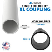 XL Flexible Pipe Coupling 4” CI/Plastic/Steel to 4” CI/Plastic/Steel (Pack of 4) by Fernco – 4" to 4" (Pack of 4), Black, Pack of 4, Model 1056-442