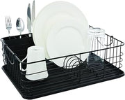 Farberware Sink Series Dish Rack with Metal Handles - Matte Black