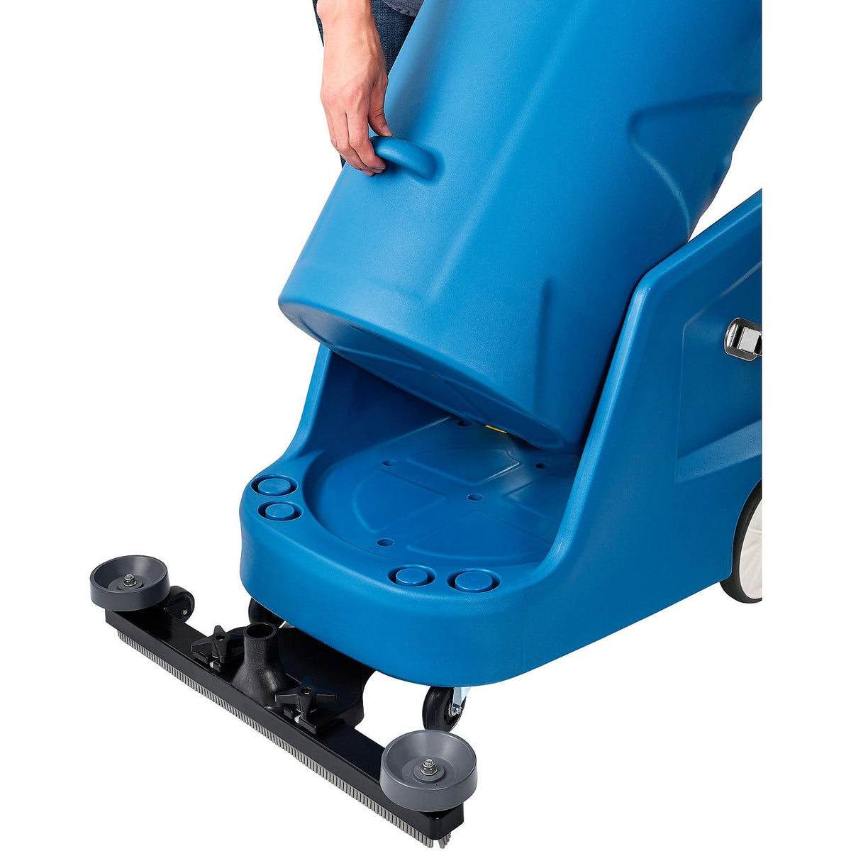 Wet Dry Squeegee Vacuum with On-board Tool Storage by Global Industrial – 23.6"W x 41.3"H, 18.0 gallons, Plastic, Blue, Model 641415