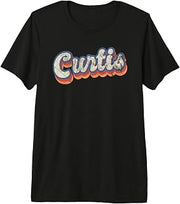 Curtis Personalized Name Shirt Custom Lettering 70's Premium Tri-Blend T-Shirt