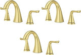 Pfister Willa Bathroom Sink Faucet, 8-Inch Widespread, 2-Handle, 3-Hole, NSF Certified, Brushed Gold Finish, LF049MALBG | (Pack of 3)