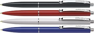Schneider Pen, K 15 M (Medium), Blister Pack of 4 - Black, Red, Blue & White (73080)