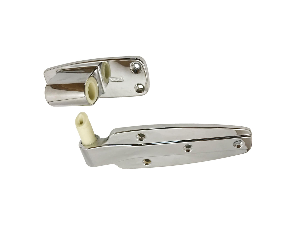 1245-000028 Flush Hinge by Kason – High pressure die-cast zinc with self-lubricating nylon cam, Chrome, Model 1245-C000