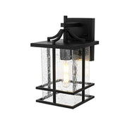 Miller One Light Outdoor Wall Sconce Black by Lighting Design – Iron, Black, Model OD312W12BK
