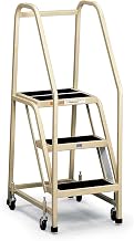 EGA F013 Office Ladder 3-Step, Rubber Surface, Gray, 450Lb. Capacity