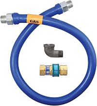 Dormont 16100BPQ24 1" Blue Hose Moveable Gas Connector Hose 24" Long with Blue PVC & 1 SnapFast QD