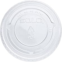 Solo PL4N Clear Portion Container Lid - Fits 3.25-5.5 oz, 0.3", Clear (Case of 2500)
