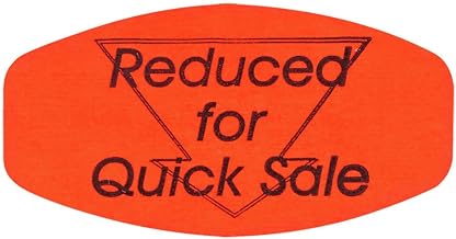 Reduced for Quick Sale Label Fluorescent Red Grabber Grocery Store Labels Black Imprint - 1 3/8" L x 7/8" H 250 Per Roll