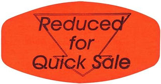 Reduced for Quick Sale Label Fluorescent Red Grabber Grocery Store Labels Black Imprint - 1 3/8" L x 7/8" H 250 Per Roll