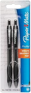 Paper Mate Profile Retractable Ballpoint Pens, 2 Black Ink Pens (89468)