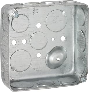 Hubbell Wiring 192 4" Eight 1/2" and Four 3/4" Knockouts 1-1/2" Deep Square Box
