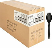 Genuine Joe Heavy Weight Plastic Spoon, Black, 1000 Count
