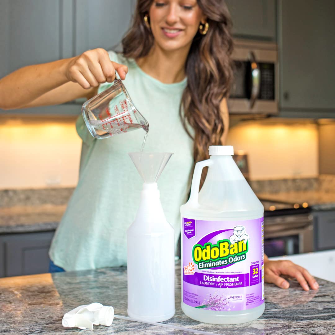 Disinfectant Concentrate and Odor Eliminator by OdoBan – 128 Fl Oz (Pack of 1), plastic, Clear, Model 911162-G4 /DM