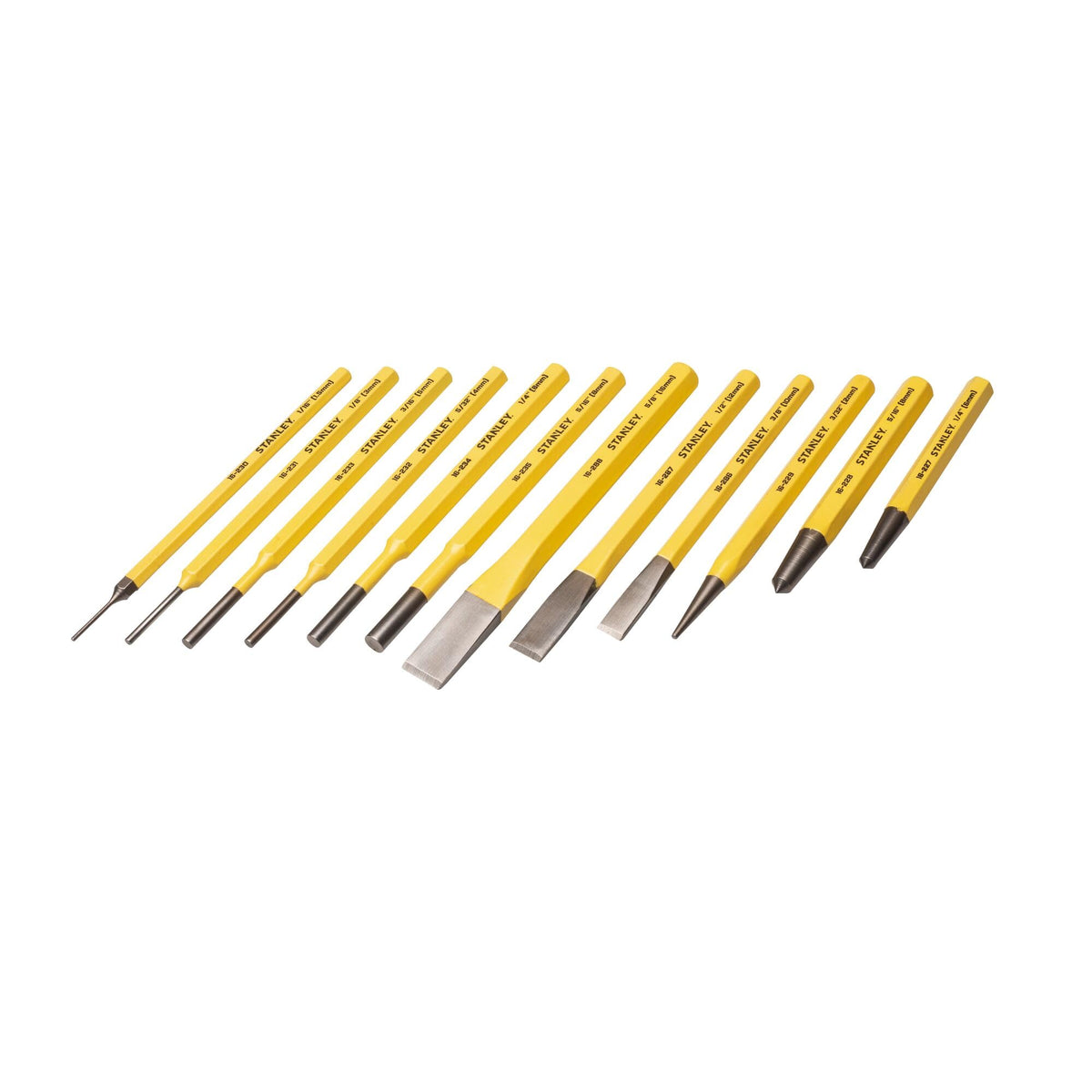Punch & Cold Chisel 12 Pc. Set by STANLEY – One Size, Blend, Black, Yellow, Model 16-299