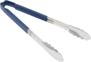 Vollrath 4781230 Jacob's Pride 12-Inch Scalloped Utility Tong (Stainless Steel, Kool-Touch Handle, Blue, NSF)