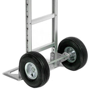 Aluminum Hand Truck Curved Handle by Global Industrial – 40"L x 21"W x 51"H, Aluminum, Gray, Model 168259