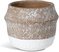 Park Hill Collection Lodge Woven Pattern Cement Pot, Large