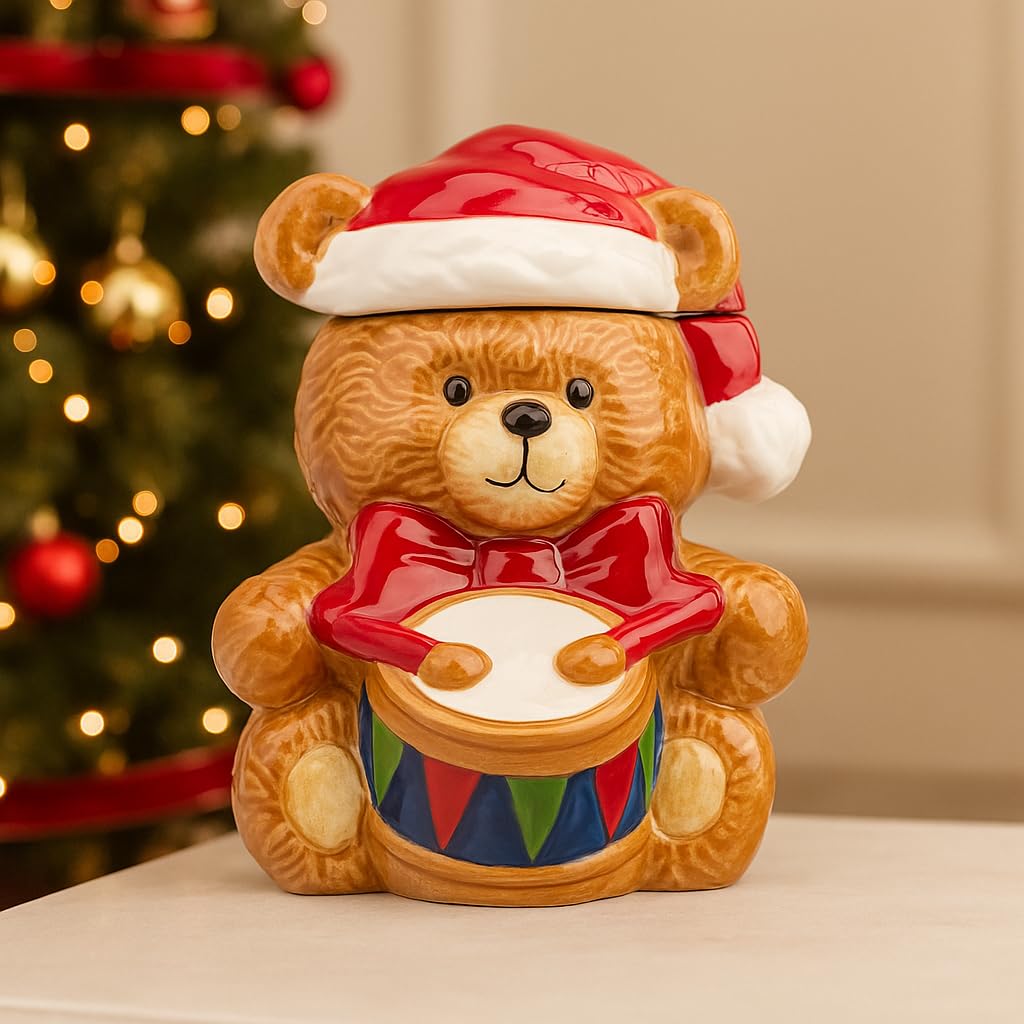 Little Drummer Bear Canister by 10 Strawberry Street – Medium, 61.0 fluid_ounces, Brown, Model TED-29-40-001-DS