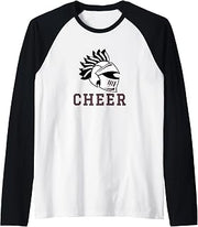 Curtis High School Warriors Cheer Raglan Baseball Tee