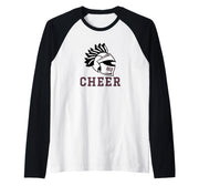 Curtis High School Warriors Cheer Raglan Baseball Tee by Curtis High School, Staten Island, NY 10301 – Black, Model CH2K848CDMV