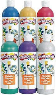Colorations Paraben-Free Metallic BioColor Paint- Set of 6, 16 oz.