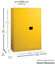 Justrite Red / 60 Gallon / Manual-Close Cabinets