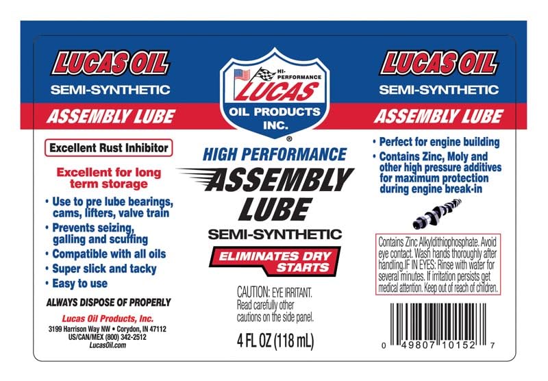 Lucas Oil 4 Ounce / 12 / Plain Assembly