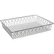 Wire Display Basket Pastry Tray Bakery Basket Rectangular Nickel Powder-Coated Steel - 24"L x 18"W x 4"H by HUBERT – Wire, Nickel