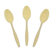 AmerCareRoyal Heavy Weight Unwrapped Disposable Polystyrene Plastic Teaspoons for Restaurants and Catering in Retail Packaging – Paper, Champagne, Pack of 1000, Model S2601XCH-C