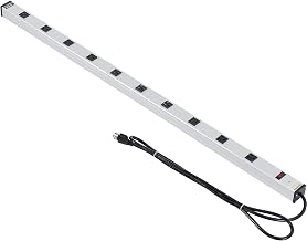 Global Industrial 48" 10 Outlet Aluminum Power Strip with 6-ft Cord ETL/cETL