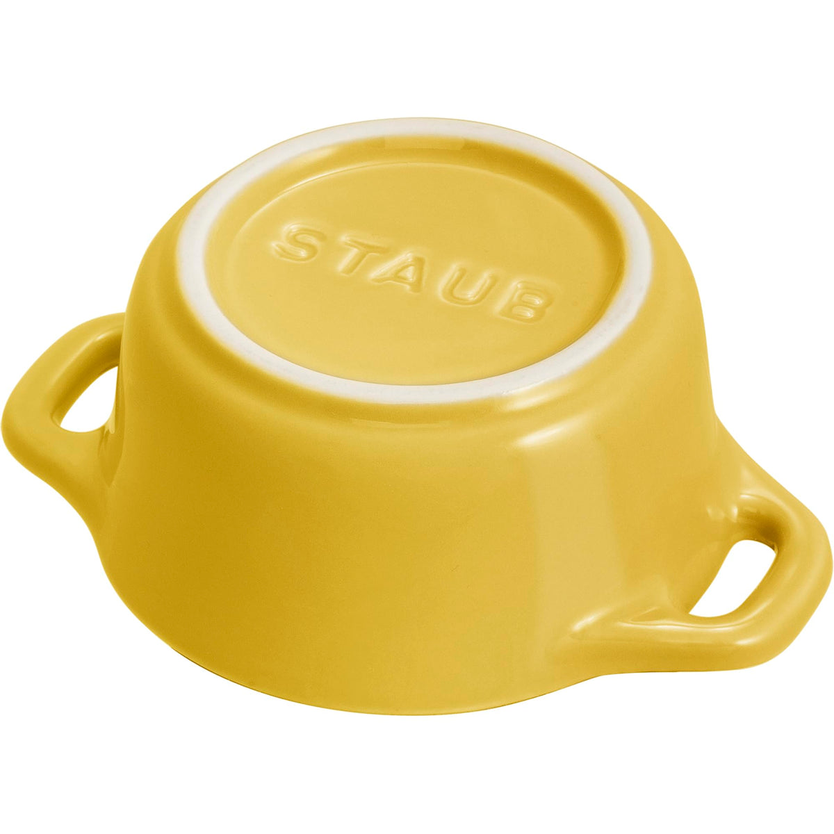 Ceramic 3-pc Mini Round Cocotte Set by STAUB – 3-pc, Cast Iron, Citron, Pack of 3, Model 1029591
