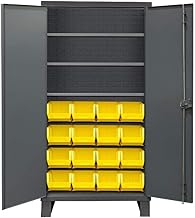 Durham 3702-16-3S-95 Bin and Shelf Cabinet, 78" Overall Height, 36" Overall Width, Total Number of Bins 16