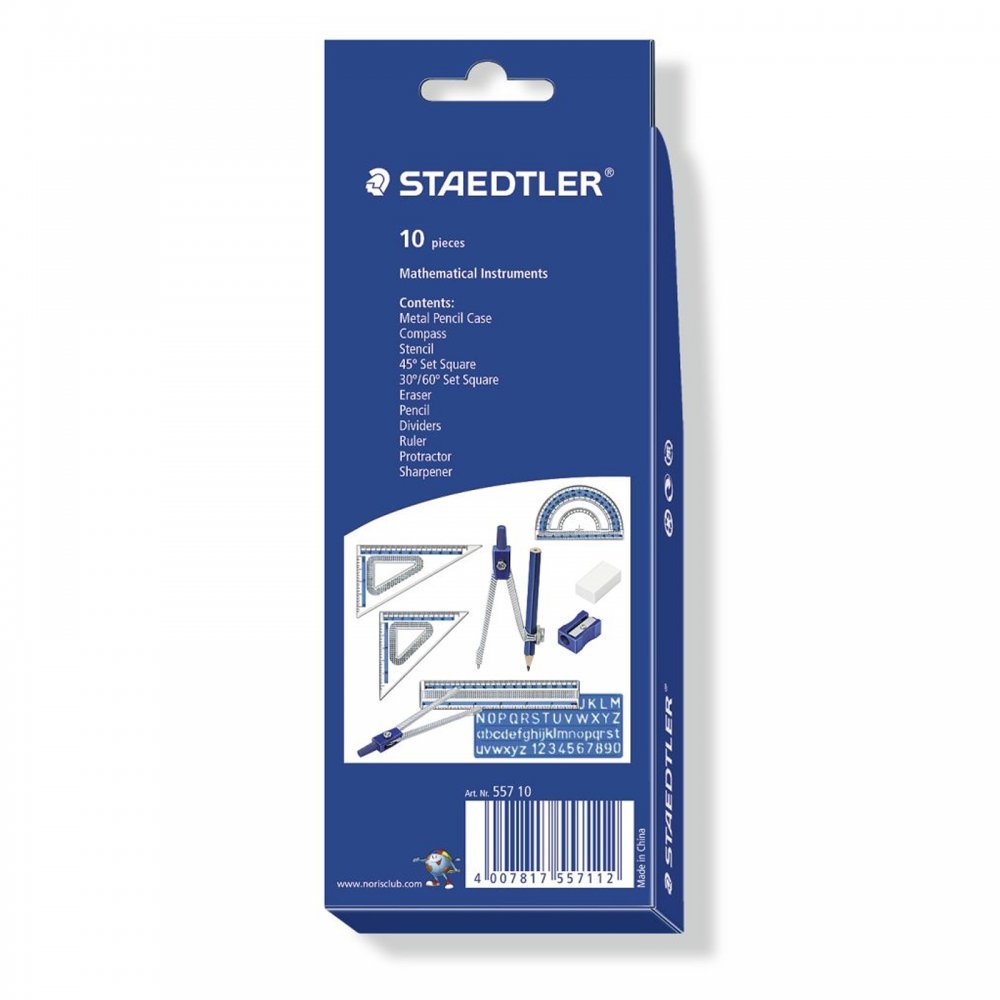 Noris Club Mathematical Set by STAEDTLER – Einzelpackung, Metal, Model 557 10