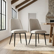 Polyester-Upholstered Dining Chairs Set of by Starlight Canyon Home – Iron, Natural, Pack of 2