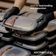 MICROFLEX MidKnight MK-296 Disposable Nitrile Gloves for Automotive w/Full Texture - XX-Large by Ansell – 2X-Large (Pack of 1000), Nitrile, Black, Pack of 100, Model MFXMK296-XXL