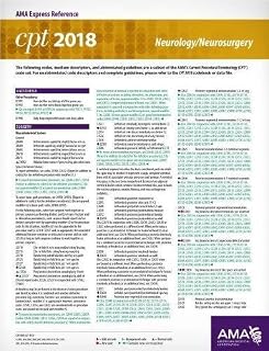 CPT 2018 Express Reference Coding Card - Neurology/Neurosurgery