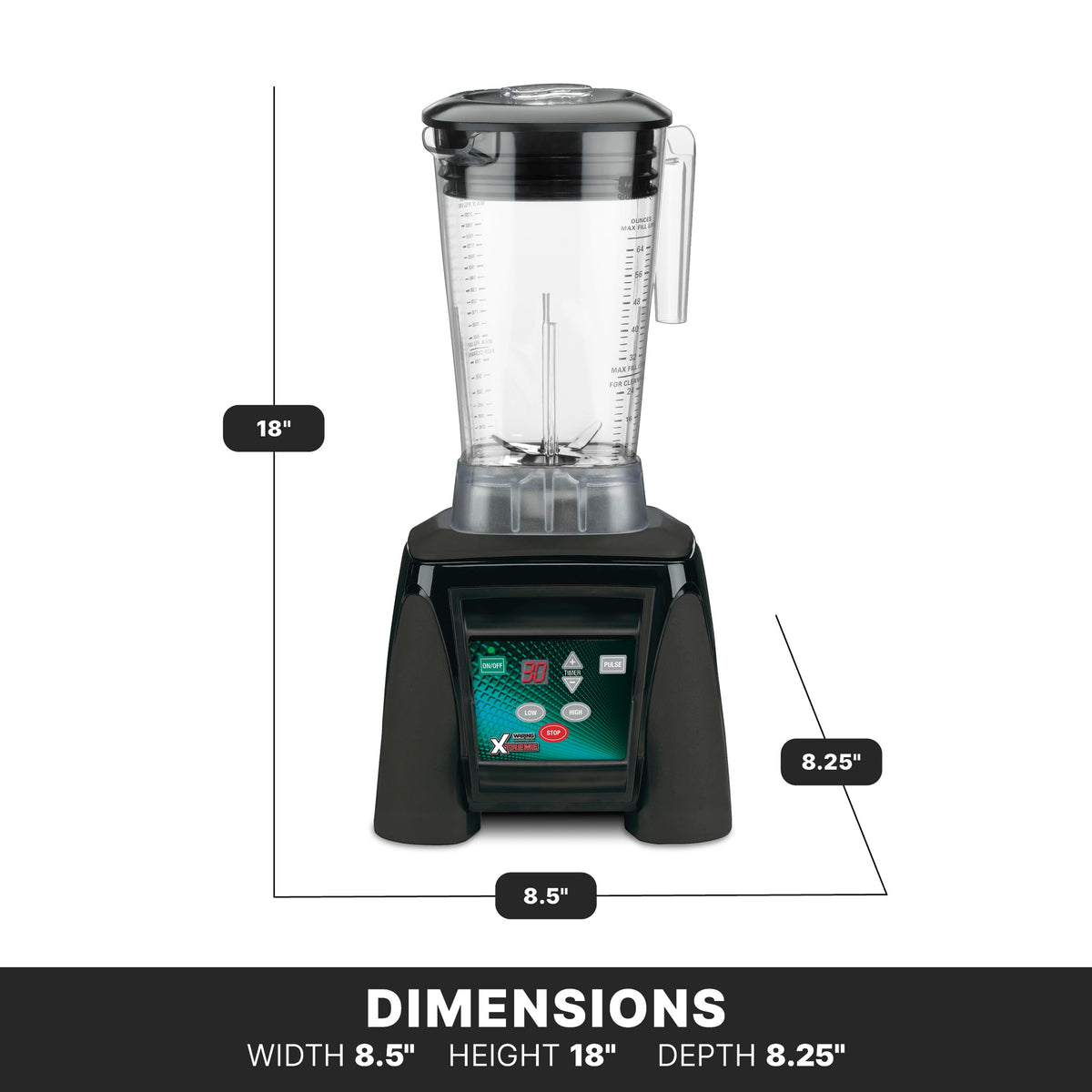 Waring 64 Ounce Copolyester Jar / Black / MX1100XTX - Copolyester 64 Ounce Container Countertop Blenders
