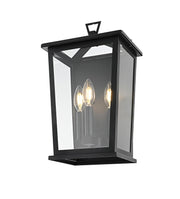 Richmond Three Light Outdoor Wall Sconce Black by Lighting Design – Iron, Black, Model OD331W16BK