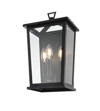 Richmond Three Light Outdoor Wall Sconce Black by Lighting Design – Iron, Black, Model OD331W16BK