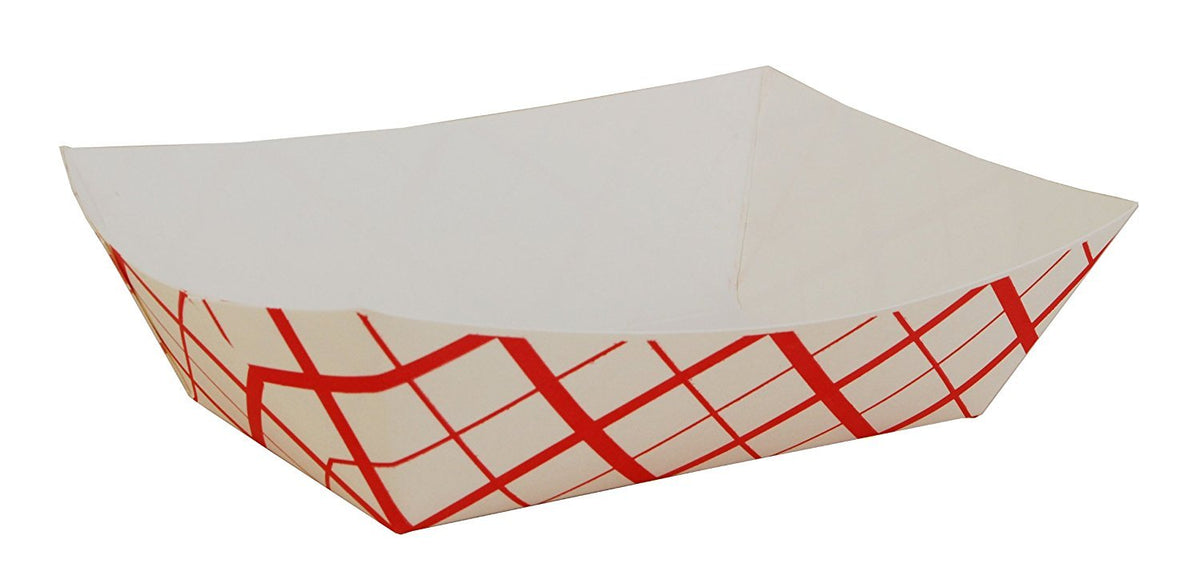 Southern Champion 0425 #300 3 lb. Red Check Paper Food Tray - 500 Ct by SOUTHERN CHAMPION TRAY – Kraft Board, Check Red