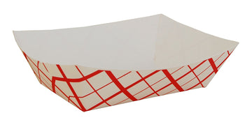 Southern Champion 0425 #300 3 lb. Red Check Paper Food Tray - 500 Ct by SOUTHERN CHAMPION TRAY – Kraft Board, Check Red